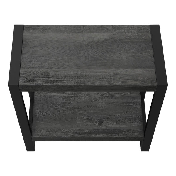 HomeRoots 24" Black End Table with Stylish Shelf - Modern Minimalist Design for Versatile Home Décor Use 489730