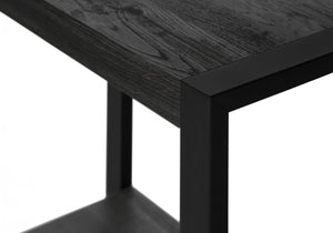 HomeRoots 24" Black End Table with Stylish Shelf - Modern Minimalist Design for Versatile Home Décor Use 489730