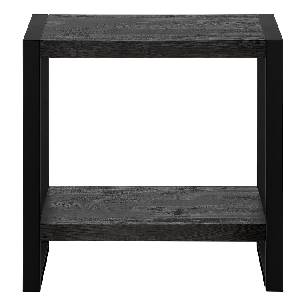 Homeroots 24" Black End Table With Shelf   489730