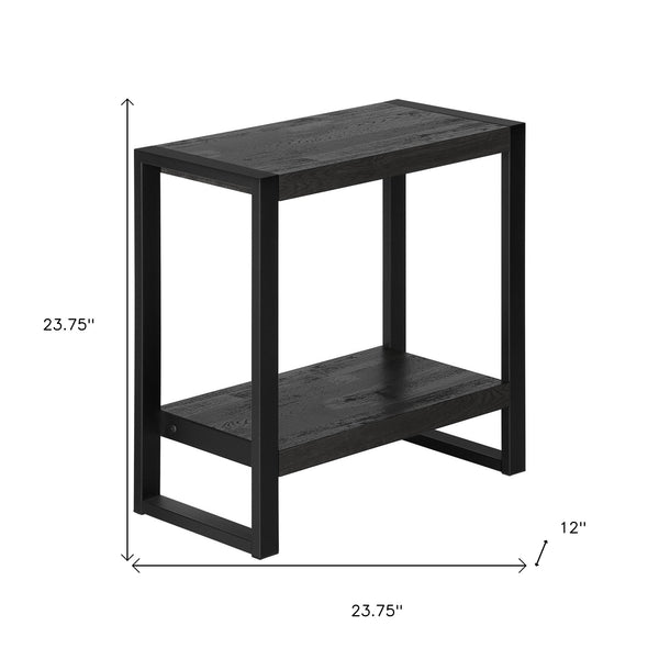 Homeroots 24" Black End Table With Shelf   489730
