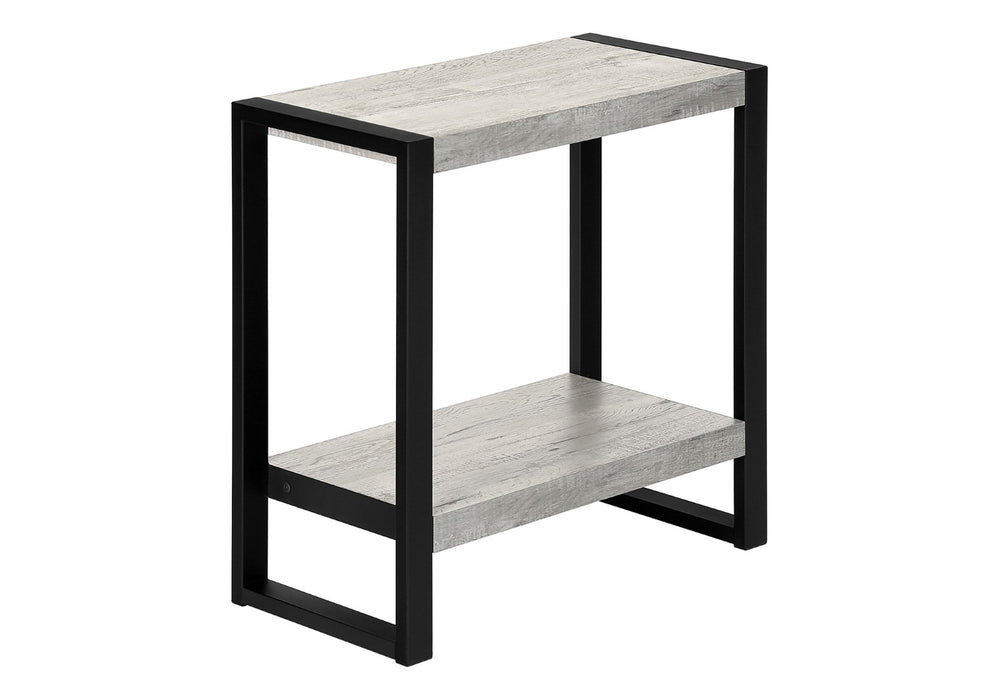 HomeRoots 24" Modern Black and Gray Two-Tier End Table with Shelf - Stylish, Durable, and Versatile Accent Piece 489731