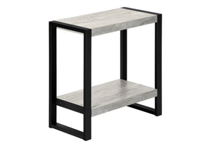 HomeRoots 24" Modern Black and Gray Two-Tier End Table with Shelf - Stylish, Durable, and Versatile Accent Piece 489731