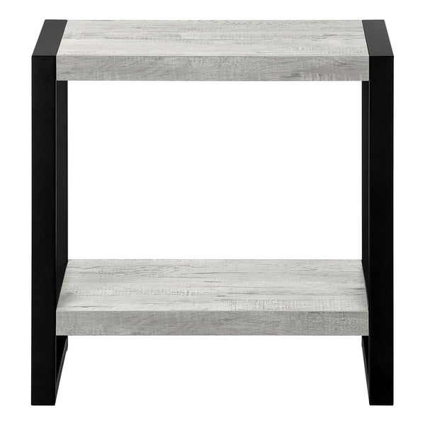 HomeRoots 24" Modern Black and Gray Two-Tier End Table with Shelf - Stylish, Durable, and Versatile Accent Piece 489731