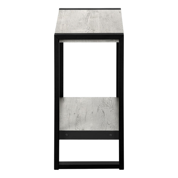 HomeRoots 24" Modern Black and Gray Two-Tier End Table with Shelf - Stylish, Durable, and Versatile Accent Piece 489731