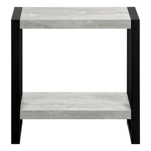 HomeRoots 24" Modern Black and Gray Two-Tier End Table with Shelf - Stylish, Durable, and Versatile Accent Piece 489731
