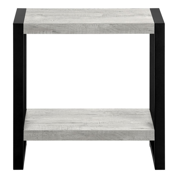 HomeRoots 24" Modern Black and Gray Two-Tier End Table with Shelf - Stylish, Durable, and Versatile Accent Piece 489731