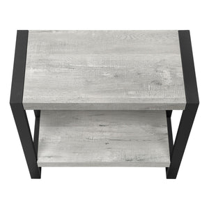 HomeRoots 24" Modern Black and Gray Two-Tier End Table with Shelf - Stylish, Durable, and Versatile Accent Piece 489731
