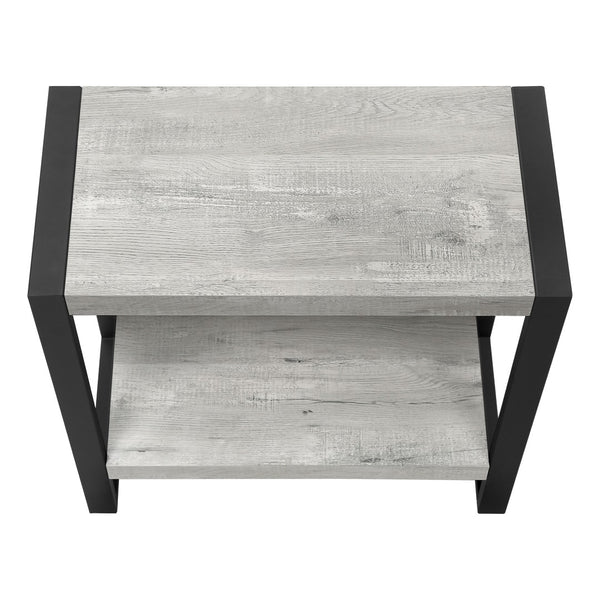 HomeRoots 24" Modern Black and Gray Two-Tier End Table with Shelf - Stylish, Durable, and Versatile Accent Piece 489731