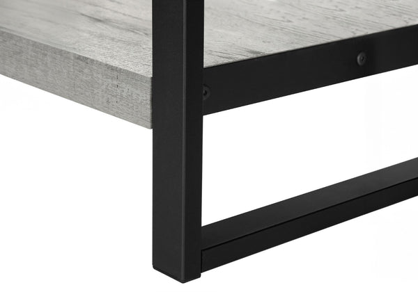 HomeRoots 24" Modern Black and Gray Two-Tier End Table with Shelf - Stylish, Durable, and Versatile Accent Piece 489731