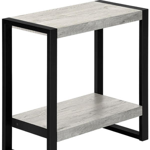HomeRoots 24" Modern Black and Gray Two-Tier End Table with Shelf - Stylish, Durable, and Versatile Accent Piece 489731
