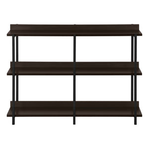 47 Inch Wood and Metal Console Table with Three Open Shelves for Entryway or Hallway