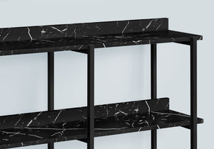 HomeRoots 34" Modern Black End Table with Three Shelves - Sleek Design for Living Room, Office & More! 489736