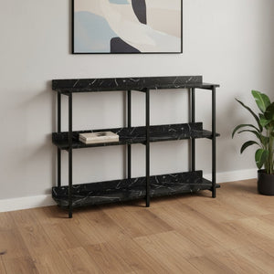 HomeRoots 34" Modern Black End Table with Three Shelves - Sleek Design for Living Room, Office & More! 489736