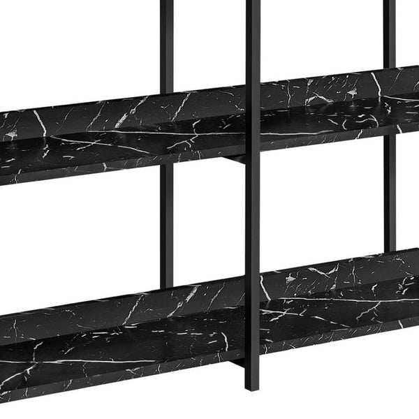 HomeRoots 34" Modern Black End Table with Three Shelves - Sleek Design for Living Room, Office & More! 489736