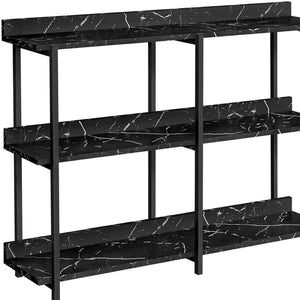 HomeRoots 34" Modern Black End Table with Three Shelves - Sleek Design for Living Room, Office & More! 489736