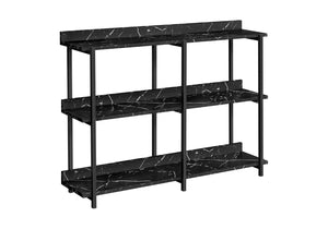 HomeRoots 34" Modern Black End Table with Three Shelves - Sleek Design for Living Room, Office & More! 489736