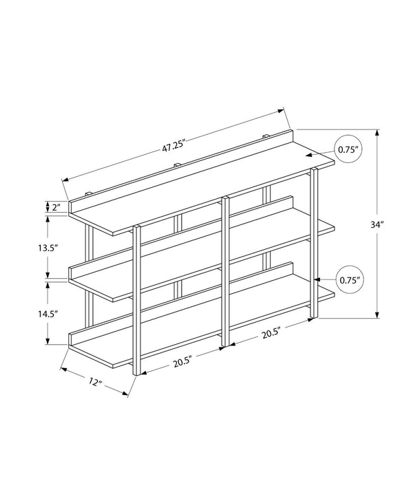 HomeRoots 34" Modern Black End Table with Three Shelves - Sleek Design for Living Room, Office & More! 489736