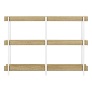 47 Inch Wood and Metal Console Table with Three Open Shelves for Entryway or Hallway