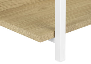 47 Inch Wood and Metal Console Table with Three Open Shelves for Entryway or Hallway