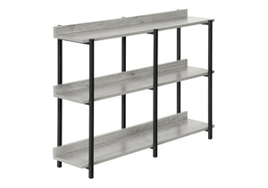 HomeRoots 34" Sleek Black and Gray End Table with Three Open Shelves for Modern Home Storage & Decor 489740
