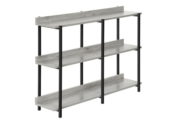 HomeRoots 34" Sleek Black and Gray End Table with Three Open Shelves for Modern Home Storage & Decor 489740
