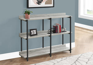 HomeRoots 34" Sleek Black and Gray End Table with Three Open Shelves for Modern Home Storage & Decor 489740