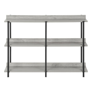 HomeRoots 34" Sleek Black and Gray End Table with Three Open Shelves for Modern Home Storage & Decor 489740