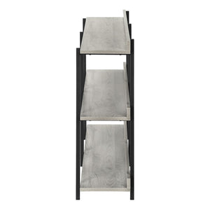 HomeRoots 34" Sleek Black and Gray End Table with Three Open Shelves for Modern Home Storage & Decor 489740