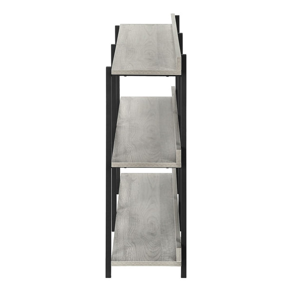 HomeRoots 34" Sleek Black and Gray End Table with Three Open Shelves for Modern Home Storage & Decor 489740