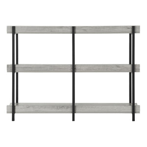 HomeRoots 34" Sleek Black and Gray End Table with Three Open Shelves for Modern Home Storage & Decor 489740