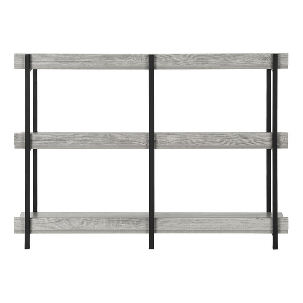 HomeRoots 34" Sleek Black and Gray End Table with Three Open Shelves for Modern Home Storage & Decor 489740