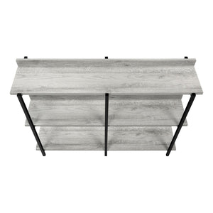 HomeRoots 34" Sleek Black and Gray End Table with Three Open Shelves for Modern Home Storage & Decor 489740
