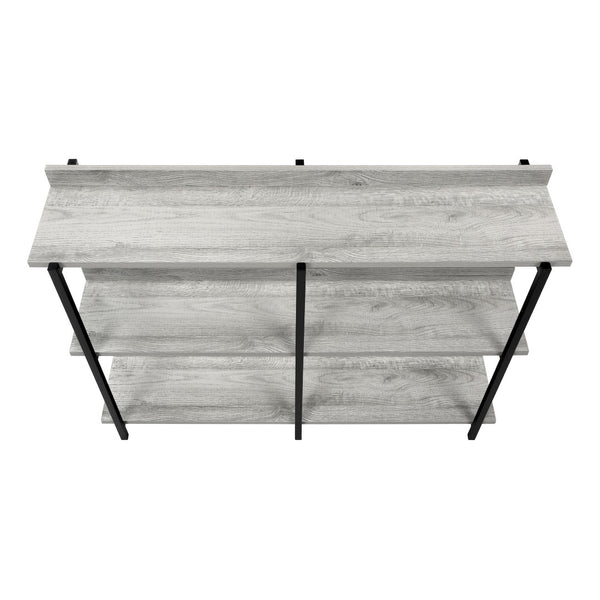 HomeRoots 34" Sleek Black and Gray End Table with Three Open Shelves for Modern Home Storage & Decor 489740