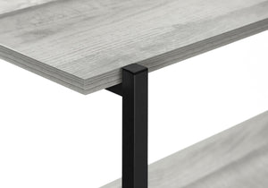 HomeRoots 34" Sleek Black and Gray End Table with Three Open Shelves for Modern Home Storage & Decor 489740