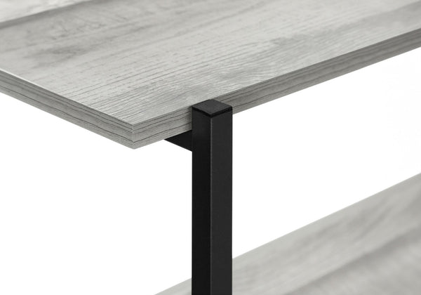 HomeRoots 34" Sleek Black and Gray End Table with Three Open Shelves for Modern Home Storage & Decor 489740