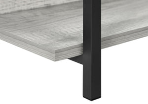 HomeRoots 34" Sleek Black and Gray End Table with Three Open Shelves for Modern Home Storage & Decor 489740