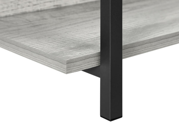 HomeRoots 34" Sleek Black and Gray End Table with Three Open Shelves for Modern Home Storage & Decor 489740