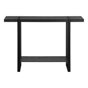 HomeRoots 47" Distressed Black Wood and Metal Sled Console Table - Two-Tier Storage for Modern Farmhouse Decor 489742