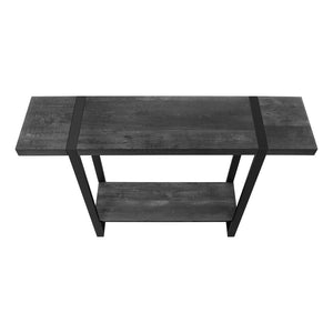 HomeRoots 47" Distressed Black Wood and Metal Sled Console Table - Two-Tier Storage for Modern Farmhouse Decor 489742