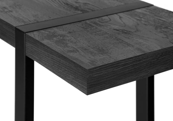 HomeRoots 47" Distressed Black Wood and Metal Sled Console Table - Two-Tier Storage for Modern Farmhouse Decor 489742