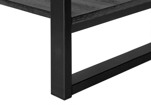 HomeRoots 47" Distressed Black Wood and Metal Sled Console Table - Two-Tier Storage for Modern Farmhouse Decor 489742