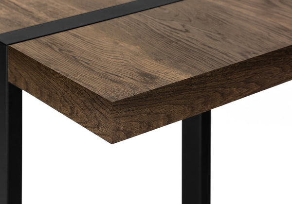 HomeRoots 47" Rustic Brown and Black Distressed Sled Console Table with Storage Shelf for Modern Spaces 489744