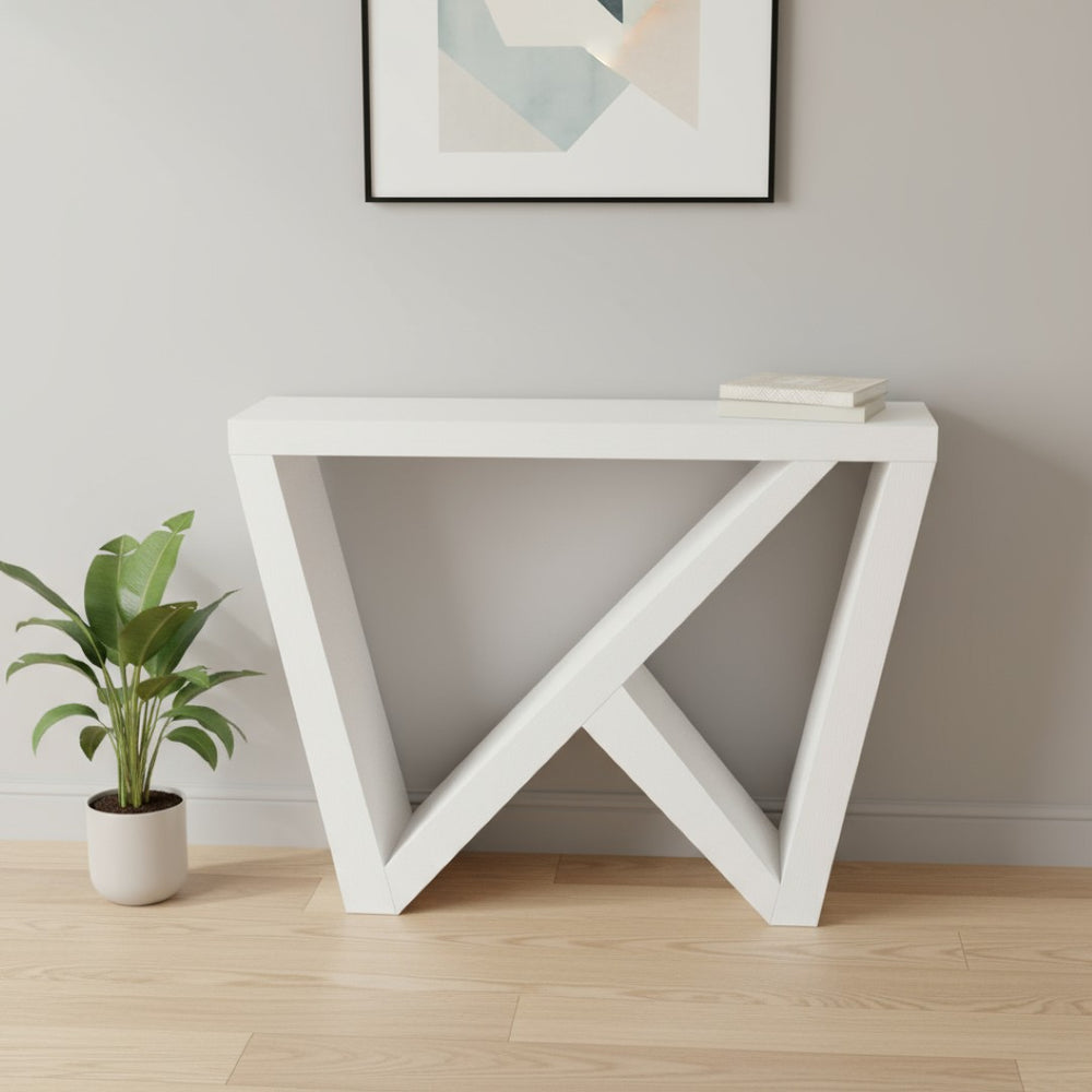 HomeRoots 32" Modern White Wood Abstract End Table - Versatile Design for Stylish Living Spaces & Storage 489748