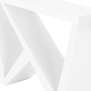 HomeRoots 32" Modern White Wood Abstract End Table - Versatile Design for Stylish Living Spaces & Storage 489748