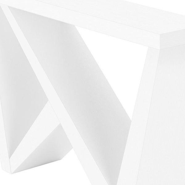 HomeRoots 32" Modern White Wood Abstract End Table - Versatile Design for Stylish Living Spaces & Storage 489748