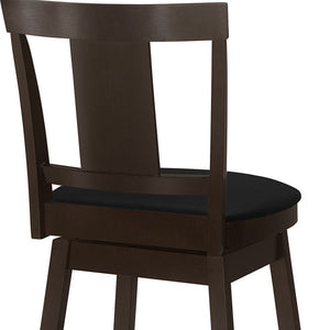 Homeroots Set Of Two 28" Espresso Solid Wood Counter Height Bar Chairs   489767