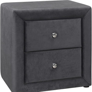 HomeRoots 21" Dark Gray Two Drawer Nightstand - Stylish Storage Solution for Bedroom, Living Room & More! 489768