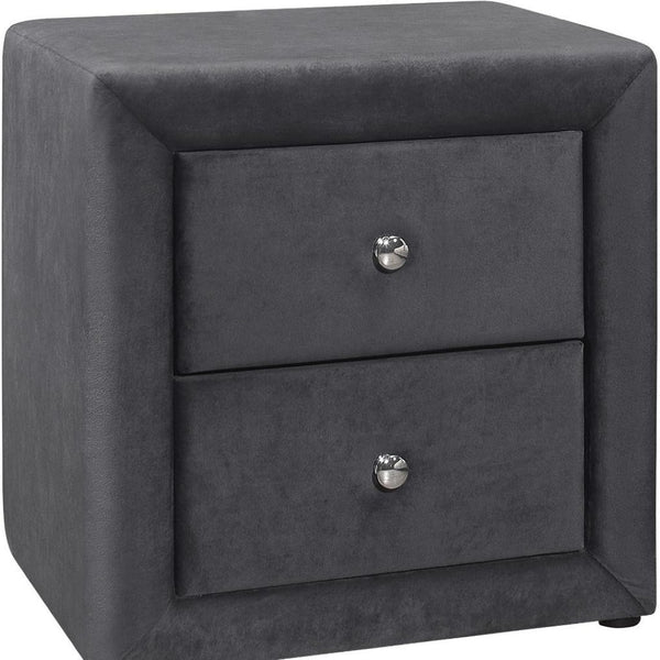 HomeRoots 21" Dark Gray Two Drawer Nightstand - Stylish Storage Solution for Bedroom, Living Room & More! 489768