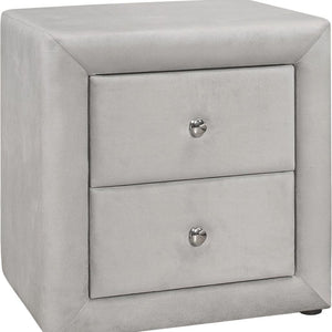HomeRoots 21" Light Gray Wood Nightstand with Two Drawers - Modern Storage Solution for Bedroom & Living Space 489769