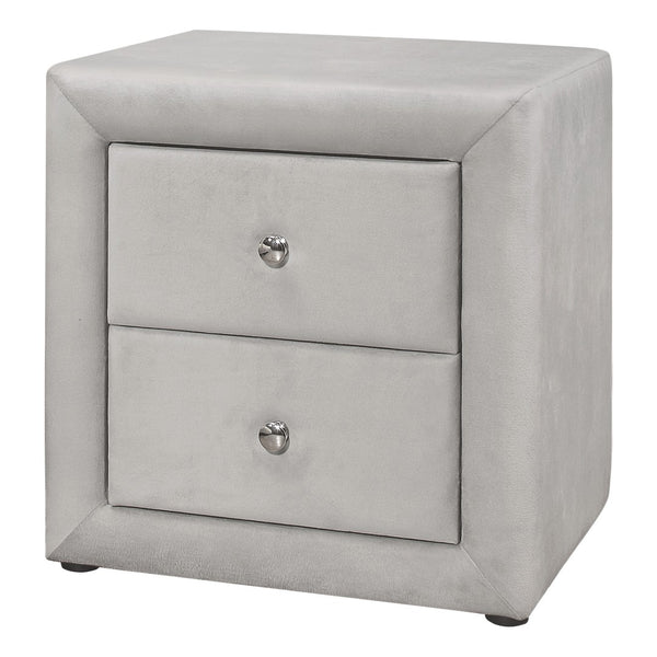 HomeRoots 21" Light Gray Wood Nightstand with Two Drawers - Modern Storage Solution for Bedroom & Living Space 489769